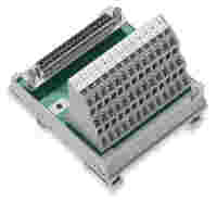 Interface module; with solder pin; Female connector; 37-pole; Mating connector with solder connection; Vertical mounting; Triple-deck PCB terminal blocks; in mounting carrier; with shield connection; 2,50 mm²
