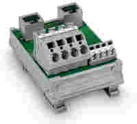 WAGO Interface module; 2xRJ-45; PCB terminal blocks, double-row; in mounting carrier; with shield connection