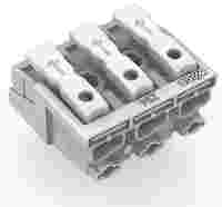 Lighting connector; push-button, external; without ground contact; 3-pole; Lighting side: for solid conductors; Inst. side: for all conductor types; max. 2.5 mm²; Surrounding air temperature: max 85°C (T85); white