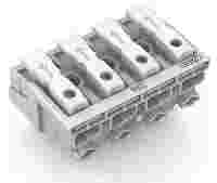Lighting connector; push-button, external; without ground contact; 4-pole; Lighting side: for solid conductors; Inst. side: for all conductor types; max. 2.5 mm²; Surrounding air temperature: max 85°C (T85); white