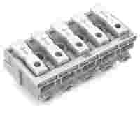 Lighting connector; push-button, external; without ground contact; 5-pole; Lighting side: for solid conductors; Inst. side: for all conductor types; max. 2.5 mm²; Surrounding air temperature: max 85°C (T85); white