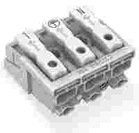 Lighting connector; push-button, external; without ground contact; N-PE-L; 3-pole; Lighting side: for solid conductors; Inst. side: for all conductor types; max. 2.5 mm²; Surrounding air temperature: max 85°C (T85); white