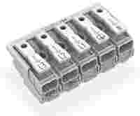 Lighting connector; push-button, external; without ground contact; L3-L2-L1-PE-N; 5-pole; Lighting side: for solid conductors; Inst. side: for all conductor types; max. 2.5 mm²; Surrounding air temperature: max 85°C (T85); white