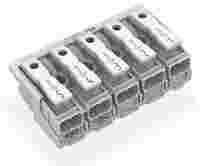 Lighting connector; push-button, external; without ground contact; 5-pole; Lighting side: for solid conductors; Inst. side: for all conductor types; max. 2.5 mm²; Surrounding air temperature: max 85°C (T85); white