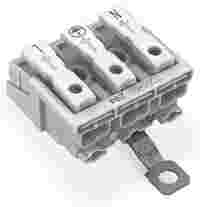 Lighting connector; push-button, external; with screw-type ground contact; 3-pole; Lighting side: for solid conductors; Inst. side: for all conductor types; max. 2.5 mm²; Surrounding air temperature: max 85°C (T85); white