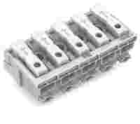 Lighting connector; push-button, external; without ground contact; 5-pole; Lighting side: for solid conductors; Inst. side: for all conductor types; max. 2.5 mm²; Surrounding air temperature: max 85°C (T85); white