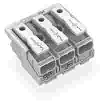 Lighting connector; push-button, external; without ground contact; 3-pole; Lighting side: for solid conductors; Inst. side: for all conductor types; max. 2.5 mm²; Surrounding air temperature: max 85°C (T85); white