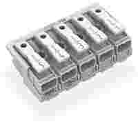 Lighting connector; push-button, external; without ground contact; 5-pole; Lighting side: for solid conductors; Inst. side: for all conductor types; max. 2.5 mm²; Surrounding air temperature: max 85°C (T85); white
