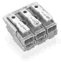 Lighting connector; push-button, external; without ground contact; 3-pole; Lighting side: for solid conductors; Inst. side: for all conductor types; max. 2.5 mm²; Surrounding air temperature: max 85°C (T85); white