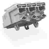 Lighting connector; push-button, external; with direct ground contact; 3-pole; Lighting side: for solid conductors; Inst. side: for all conductor types; max. 2.5 mm²; Surrounding air temperature: max 85°C (T85); white