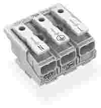 Lighting connector; push-button, external; for Linect®; without ground contact; 3-pole; Cod. A; Lighting side: for solid conductors; Inst. side: for all conductor types; max. 2.5 mm²; Surrounding air temperature: max 85°C (T85); white