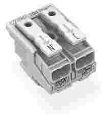 Lighting connector; push-button, external; for Linect®; without ground contact; N´-L´; 2-pole; Cod. L; Lighting side: for solid conductors; Inst. side: for all conductor types; max. 2.5 mm²; Surrounding air temperature: max 85°C (T85); white