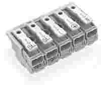 Lighting connector; push-button, external; for Linect®; without ground contact; DA+ DA- L PE N; 5-pole; Cod. I; Lighting side: for solid conductors; Inst. side: for all conductor types; max. 2.5 mm²; Surrounding air temperature: max 85°C (T85); white