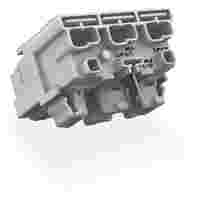 Lighting connector; push-button, external; for Linect®; with direct ground contact; 3-pole; Cod. A; Lighting side: for solid conductors; Inst. side: for all conductor types; max. 2.5 mm²; Surrounding air temperature: max 85°C (T85); white