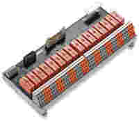 Interface module for system wiring; Pluggable connector per DIN 41651; Male connector; 20-pole; 16-channel relay output; 2 changeover contacts; Double-deck PCB terminal blocks; in mounting carrier; 2,50 mm²