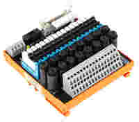 Interface module for system wiring; Pluggable connector per DIN 41651; Male connector; 20-pole; 16-channel relay output; 1 make contact; Double-deck PCB terminal blocks; with output fuse; in mounting carrier
