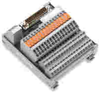 Interface module for system wiring; with solder pin; Male connector; 25-pole; 8-channel analog input or output; 4-wire; PCB terminal blocks; in mounting carrier