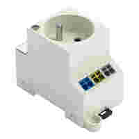 Switchgear cabinet outlet; for DIN-rail and screw mounting; for plug, type E, CEE 7/5; common in FR, BE, PL; with LED status indicator; with Push-in Cage Clamp double connection; light gray