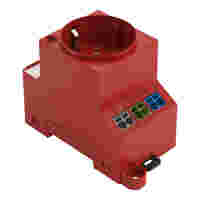 Switchgear cabinet outlet; for DIN-rail and screw mounting; for plug, type F, CEE 7/4 (Schuko); common in DE, NL, AT; with LED status indicator; with Push-in Cage Clamp double connection; red