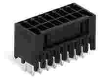THT male header, 2-row; 0.8 x 0.8 mm solder pin; straight; 100% protected against mismating; Pin spacing 3.5 mm; 20-pole; black