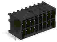THT male header, 2-row; 0.8 x 0.8 mm solder pin; angled; 100% protected against mismating; Pin spacing 3.5 mm; 4-pole; black