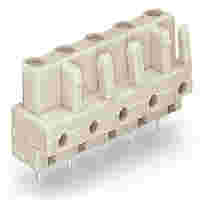 THT female header; straight; Pin spacing 7.5 mm; 5-pole; 100% protected against mismating; 0.6 x 1.0 mm solder pin; light gray