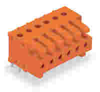 THT female header; angled; Pin spacing 3.81 mm; 16-pole; 100% protected against mismating; 0.9 x 0.9 mm solder pin; orange