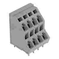 Double-deck PCB terminal block; 2.5 mm²; Pin spacing 5 mm; 14-pole; CAGE CLAMP®; gray