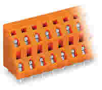 Double-deck PCB terminal block; 2.5 mm²; Pin spacing 7.62 mm; 16-pole; CAGE CLAMP®; orange