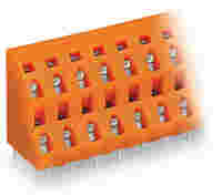 Double-deck PCB terminal block; 2.5 mm²; Pin spacing 7.62 mm; 4-pole; CAGE CLAMP®; orange
