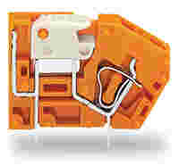 Stackable PCB terminal block; with knife disconnect; 2.5 mm²; Pin spacing 5.08 mm; 1-pole; CAGE CLAMP®; orange