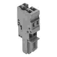 1-conductor female connector; CAGE CLAMP®; 4 mm²; Pin spacing 5 mm; 2-pole; coding finger; 4,00 mm²; gray