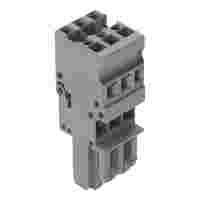 1-conductor female connector; CAGE CLAMP®; 4 mm²; Pin spacing 5 mm; 3-pole; coding finger; 4,00 mm²; gray