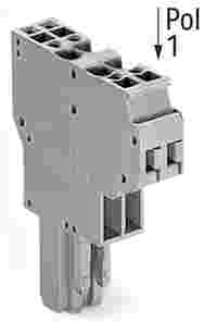 2-conductor female connector; CAGE CLAMP®; 4 mm²; Pin spacing 5 mm; 2-pole; coding finger; 4,00 mm²; gray