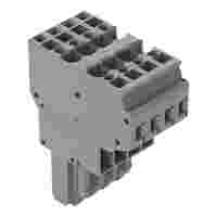 2-conductor female connector; CAGE CLAMP®; 4 mm²; Pin spacing 5 mm; 4-pole; coding finger; 4,00 mm²; gray
