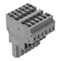 2-conductor female connector; CAGE CLAMP®; 4 mm²; Pin spacing 5 mm; 6-pole; coding finger; 4,00 mm²; gray