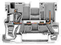 1-conductor/1-pin carrier terminal block; for DIN-rail 35 x 15 and 35 x 7.5; 4 mm²; CAGE CLAMP®; 4,00 mm²; gray