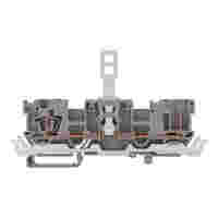1-conductor/1-pin disconnect carrier terminal block; with shield contact; with 2 jumper positions; for DIN-rail 35 x 15 and 35 x 7.5; 4 mm²; CAGE CLAMP®; 4,00 mm²; gray