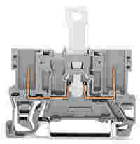 2-pin disconnect carrier terminal block; for DIN-rail 35 x 15 and 35 x 7.5; gray