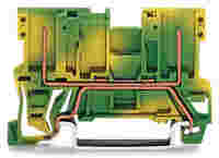 2-pin ground carrier terminal block; for DIN-rail 35 x 15 and 35 x 7.5; green-yellow