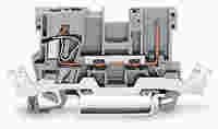 1-conductor/1-pin carrier terminal block; with shield contact; for DIN-rail 35 x 15 and 35 x 7.5; 4 mm²; CAGE CLAMP®; 4,00 mm²; gray