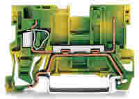 1-conductor/1-pin ground carrier terminal block; 4 mm²; for DIN-rail 35 x 15 and 35 x 7.5; CAGE CLAMP®; 4,00 mm²; green-yellow