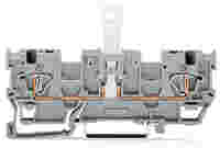 1-conductor/1-conductor disconnect carrier terminal block; with 2 jumper positions; for DIN-rail 35 x 15 and 35 x 7.5; 4 mm²; CAGE CLAMP®; 4,00 mm²; gray