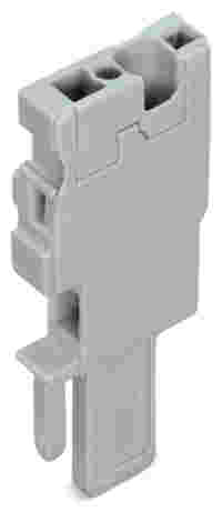 Start module for 1-conductor female connector; CAGE CLAMP®; 4 mm²; Pin spacing 5 mm; 1-pole; coding finger; with integrated end plate; 4,00 mm²; gray