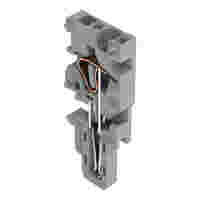 Center module for 1-conductor female connector; CAGE CLAMP®; 4 mm²; Pin spacing 5 mm; 1-pole; coding finger; 4,00 mm²; gray