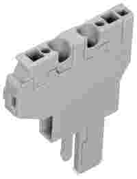 Start module for 2-conductor female connector; CAGE CLAMP®; 4 mm²; Pin spacing 5 mm; 1-pole; coding finger; with integrated end plate; 4,00 mm²; gray