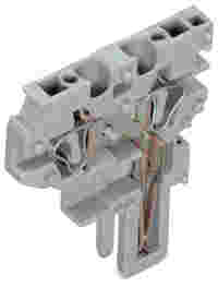 End module for 2-conductor female connector; CAGE CLAMP®; 4 mm²; Pin spacing 5 mm; 1-pole; coding finger; 4,00 mm²; gray