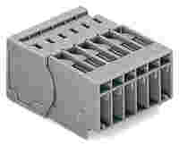 1-conductor male connector; CAGE CLAMP®; 4 mm²; Pin spacing 5 mm; 6-pole; 4,00 mm²; gray