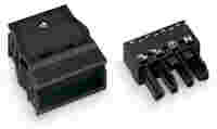 Socket; with strain relief housing; 4-pole; Cod. A; 4,00 mm²; black