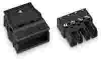 Plug; with strain relief housing; 4-pole; Cod. A; 4,00 mm²; black